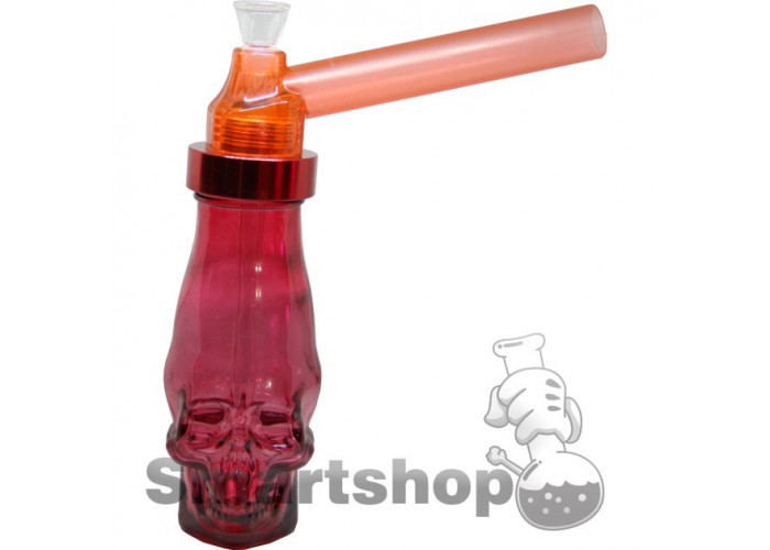 Folding bong with a red glass bulb
